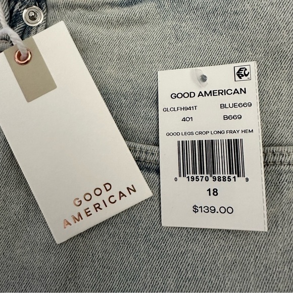 GOOD American Good Legs Crop Skinny Sculpting Jeans Frey Hem. - Picture 9 of 14